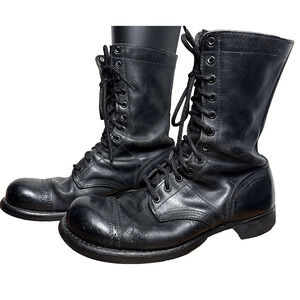 Vintage Corcoran Jump Boots Men's 10.5 D Black Leather Red Tag Combat Military